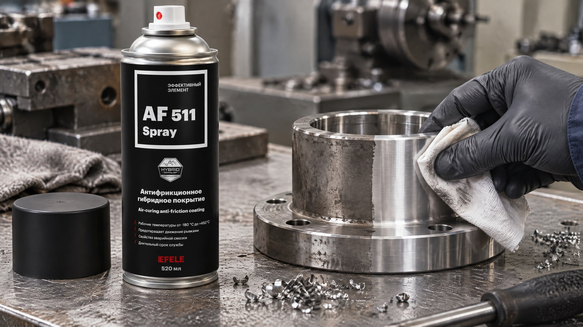 Нанесение EFELE AF-511 Spray на поверхность для увеличения сроков службы покрытий
