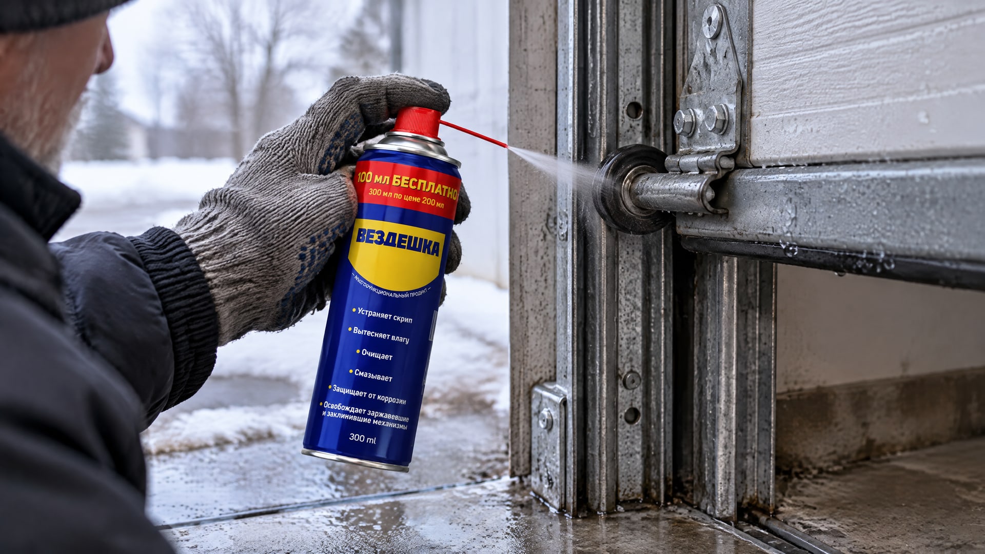 ���� � �������� ������� ������������� ������ WD-40.